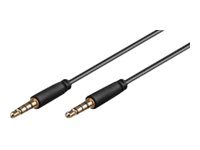 Black 0.5-meter audio cable with two gold-plated 3.5mm connectors, featuring a durable design suitable for connecting audio devices.