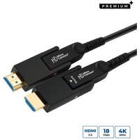 Black Microconnect HDMI cable 10m with gold-plated connectors, HDMI Type A, labeled "Premium" and "4K 60Hz".
