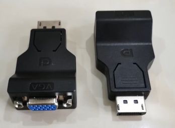 Black Microconnect MC-ITH-DP1.2-VGA video cable adapter featuring a DisplayPort connector on one end and a VGA connector with blue pins on the other.
