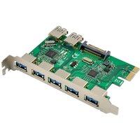 Green Microconnect MC-USB3.0-ST610 adapter card with five USB 3.0 ports and metal bracket.