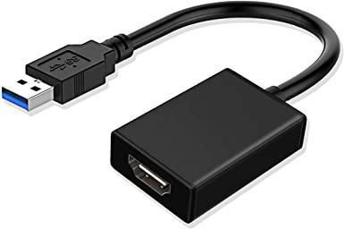 Black Microconnect MC-USB3.0HDMI video cable adapter featuring a USB 3.0 connector on one end and an HDMI Type A port on the other, measuring 0.15 meters in length.