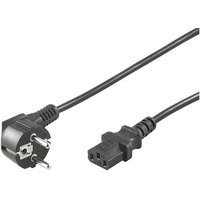 Black 2m Microconnect power cable with C13 coupler and European plug.