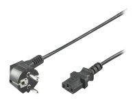Black 0.5 m power cable featuring a C13 coupler and a standard plug, designed for connecting electrical devices.