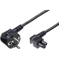 Black Microconnect 1.8m power cable with C5 coupler and European plug.