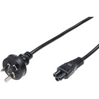 Black 1.8 m power cable with Australian plug and C5 coupler by Microconnect.