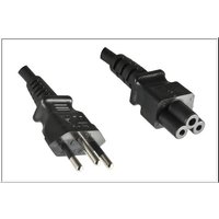 Black Microconnect power cable, 1.8m, with C5 coupler and two-prong plug.