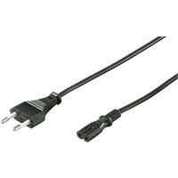 Black Microconnect 1.2m power cable with CEE7/16 plug and C7 coupler.