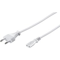 White Microconnect power cable, 1.5 m length, with C7 coupler and two-prong plug.