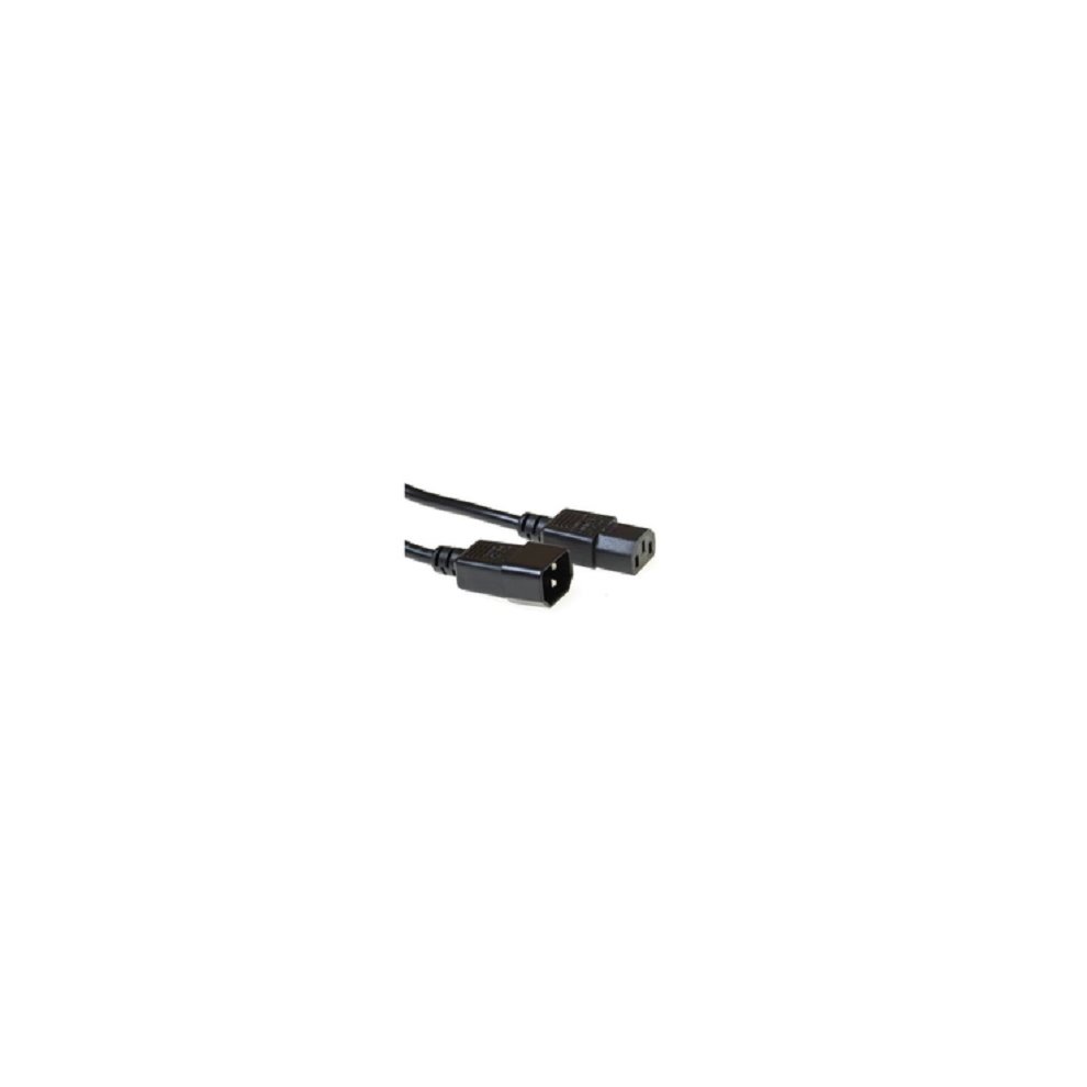 Black 1.2-meter power cable featuring C13 and C14 couplers, made of durable plastic, designed for connecting electrical devices.