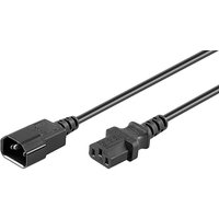 Black Microconnect 1.5 m power cable with C13 and C14 couplers, featuring a durable, flexible design.