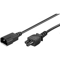 Black 1m Microconnect power cable with C14 and C5 couplers, sleek design.