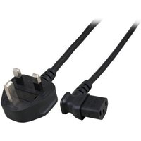 Black 2m power cable with BS 1363 plug and C13 coupler by Microconnect.