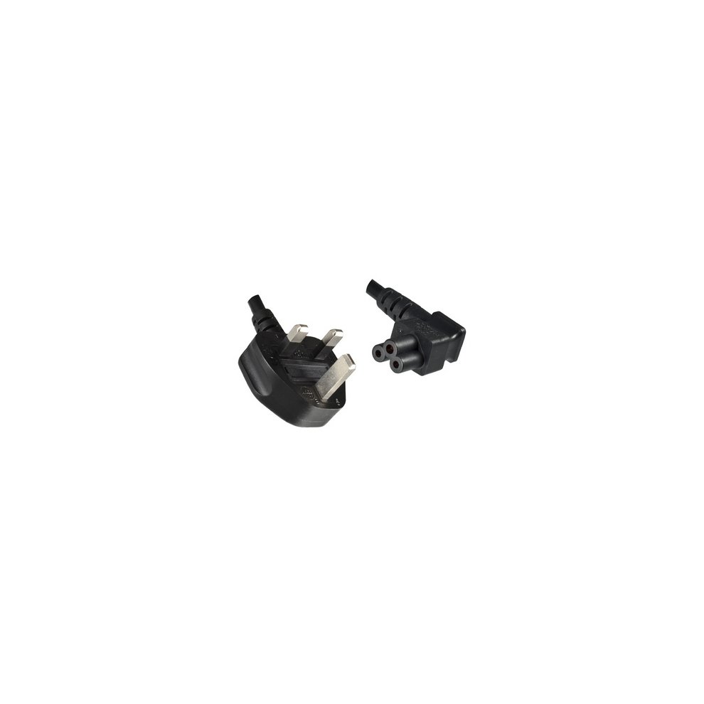Black 5-meter Microconnect PE090850 power cable featuring a C5 coupler with a sturdy design and multiple prongs for secure connections.