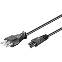 Black Microconnect power cable, 1.8m length, with C5 coupler and three-prong plug.