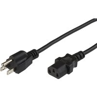 Black Microconnect 1m power cable with C13 coupler and Type B plug, featuring three-prong design and durable insulation.