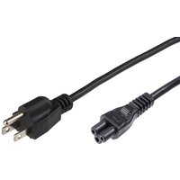 Black Microconnect 1.8 m power cable with C5 coupler and two-prong plug.