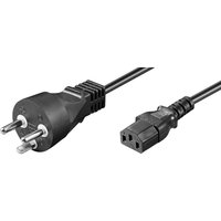 Black Microconnect power cable, 10m, with IEC 320 C13 coupler and two-pin plug.