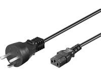 Black 5-meter power cable featuring a C13 coupler on one end and a standard plug on the other, made of durable plastic material.