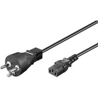 Black 5m Microconnect power cable with C13 coupler and two-prong plug