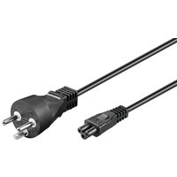 Black 1m Microconnect power cable with type K plug and C5 coupler