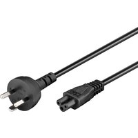 Black Microconnect power cable, 1.8 m length, with C5 coupler and three-prong plug.