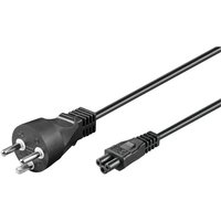 Black 1.8 m Microconnect power cable with C5 coupler and European plug.