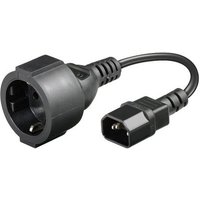 Black Microconnect 0.23 m power cable with C14 coupler and round connector end.
