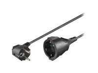 Black 3-meter power cable featuring a plug on one end and a socket on the other, designed for reliable electrical connections.
