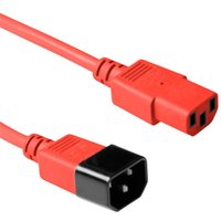 Red Microconnect power cable, 1.8 m, with C13 and C14 couplers, rectangular connectors.