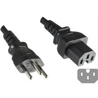 Black Microconnect 1.8m power cable with C15 coupler and two-prong plug.