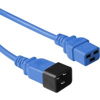 Blue Microconnect power cable, 3m, with C20 and C19 couplers, rectangular connectors.