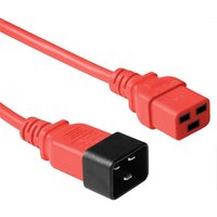 Red Microconnect power cable, 0.9 m, with C20 and C19 couplers, featuring a durable design and secure connectors.
