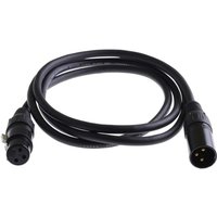Black Microconnect PRO XLR cable, 3m length, with male and female connectors, WG24, OFC copper wiring.