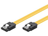 Yellow 0.5 m SATA cable with two black 7-pin connectors, designed for data transfer in electronic devices.
