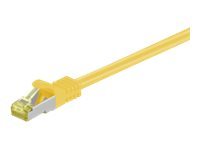 Yellow 5-meter Cat7 S/FTP networking cable by Microconnect, featuring a sturdy plastic connector and a flexible, durable cable design.