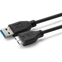 Black Microconnect USB 3.0 cable with standard USB-A and Micro USB connectors, 3 meters long.