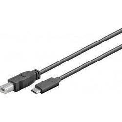Black Microconnect USB 3.1 cable featuring a USB-C connector on one end and a USB-B connector on the other, measuring 1 meter in length.