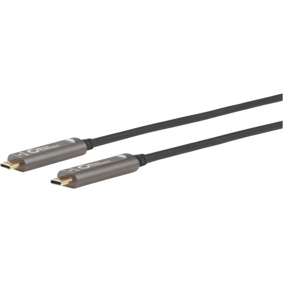 Black USB 3.2 Gen 1 cable featuring two metallic connectors, designed for high-speed data transfer, with a length of 10 meters and a durable, flexible design.