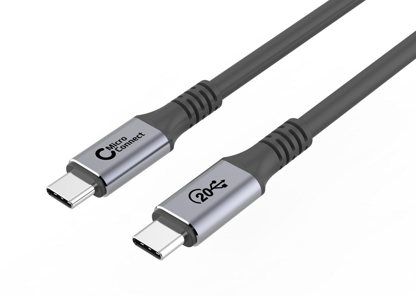 Black USB 3.2 cable measuring 0.5 meters with USB-C connectors on both ends, featuring a sleek design and durable material.