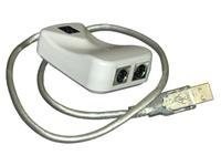 Grey PS/2 to USB adapter cable with a 0.3 m length, featuring two 6-pin mini-DIN connectors and a USB-A connector, designed for connecting PS/2 devices to USB ports.