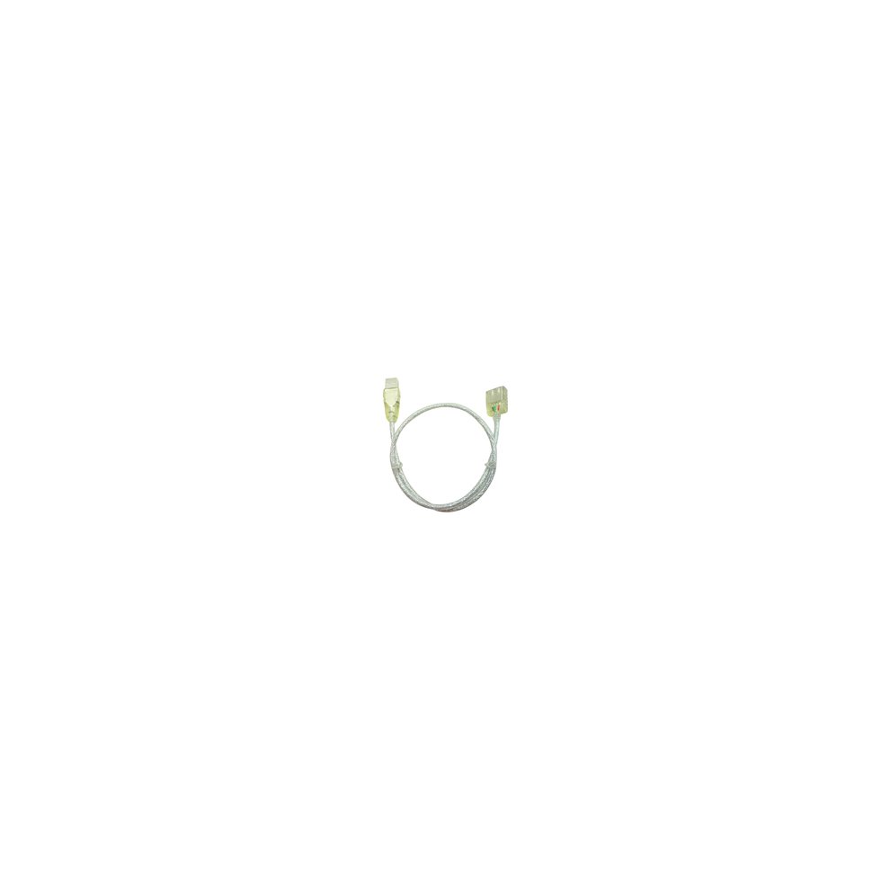 Transparent 0.5 m USB 2.0 cable with USB A connectors on both ends, featuring a flexible design and clear plastic casing for visibility of internal wiring.