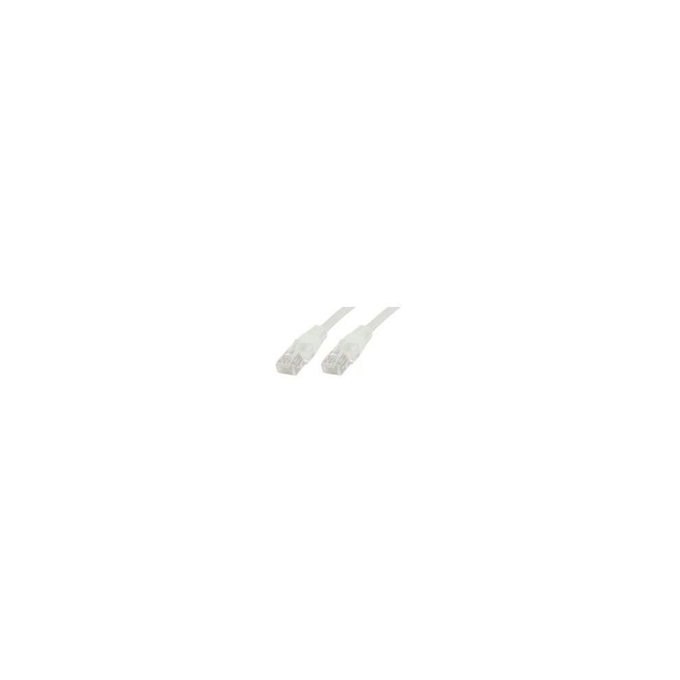 White 0.4-meter Cat6 U/UTP networking cable with transparent connectors on both ends, designed for reliable data transmission.