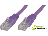 Purple 1-meter Cat6 U/UTP networking cable with transparent connectors on both ends, featuring a flexible design suitable for various networking applications.