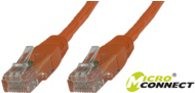 Orange Microconnect UTP605O Cat6 networking cable, 5 meters long, featuring U/UTP connectors with clear plastic ends.