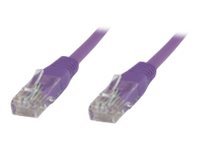 Purple 20-meter Cat6 U/UTP networking cable featuring clear connectors on both ends for reliable data transmission.