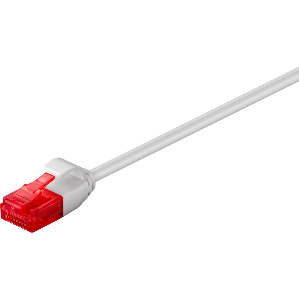 Grey 0.5 m Cat6 U/UTP networking cable with a slim design, featuring a red connector at one end and a smooth, flexible exterior.
