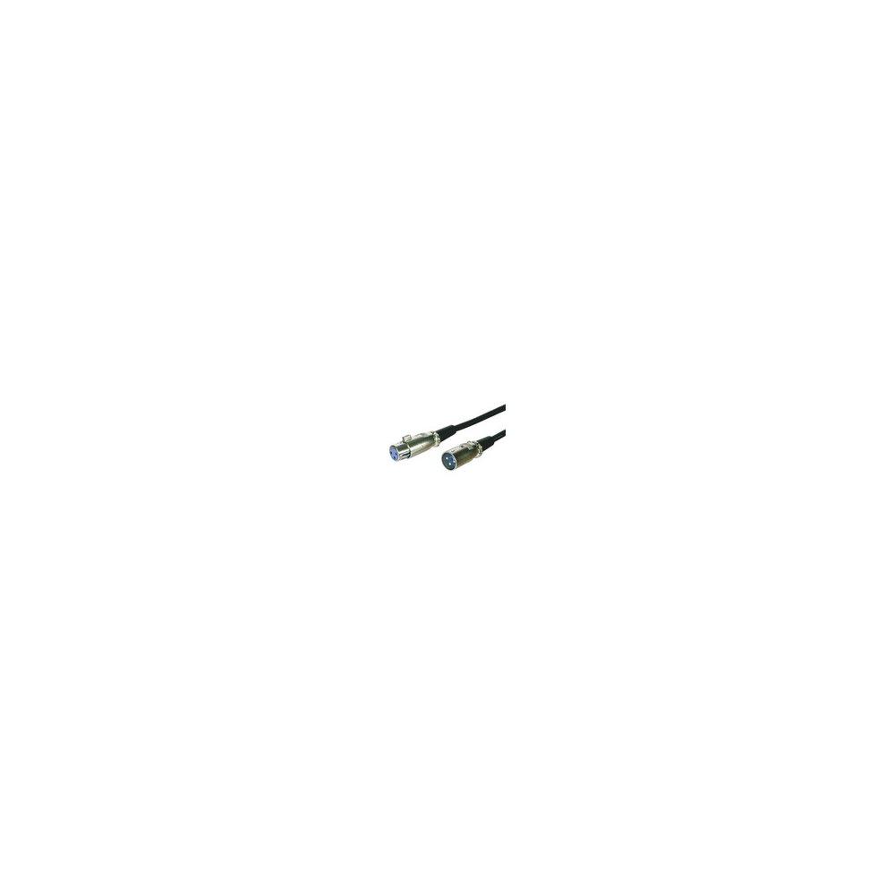 Black 1-meter Microconnect XLRMF1 KVM cable featuring two sturdy connectors, ideal for connecting audio and video devices.