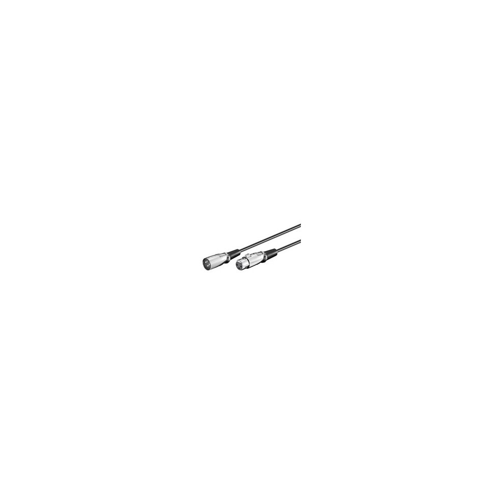 Black KVM cable featuring XLR male and female connectors, designed for audio and video applications, with a length of 20 meters.
