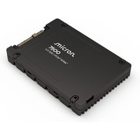 Black Micron 7500 MAX NVMe SSD with U.3 PCIe 4.0 interface and 3D TLC NAND, featuring a sleek rectangular design.