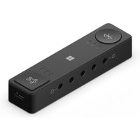 Black Microsoft Adaptive Hub Keypad, rectangular with Bluetooth button, USB-C port, and multiple connection slots.
